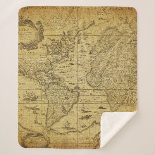 1635年のヴィンテージ地図 シェルパブランケット (正面)