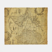 1635年のヴィンテージ地図 フリースブランケット (正面(横))