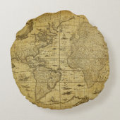 1635年のヴィンテージ地図 ラウンドクッション (裏面)