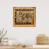 1635年旧世界地図ポスター ポスター (キッチン)