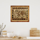 1635年旧世界地図ポスター ポスター (キッチン)