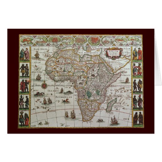 1635年頃のブラエウによるアフリカの古地図 (正面横)