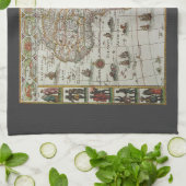 1635年頃のブラエウによるアフリカの古地図 キッチンタオル (折り畳み)