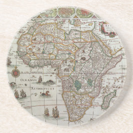 1635年頃のブラエウによるアフリカの古地図 コースター