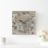 1635年頃のブラエウによるアフリカの古地図 スクエア壁時計 (ホーム)