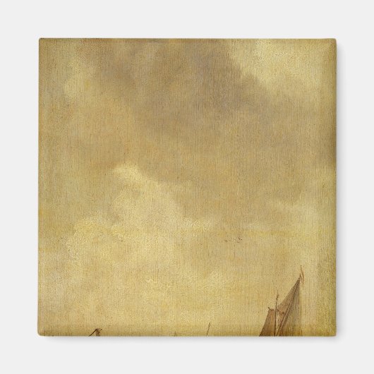 1638年、漁師が網を敷く川の風景 マグネット (正面)