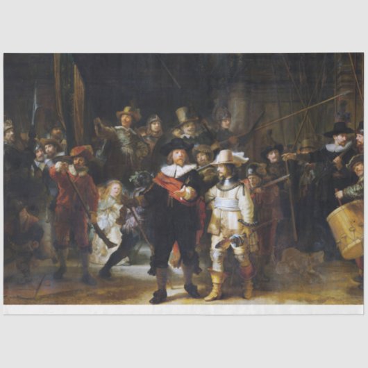 1642年、レンブラントの宿直 薄葉紙 (正面)