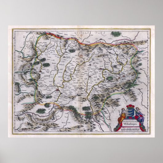 1647トランシルヴァニアの地図 ポスター (正面)