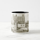 1647年ロンドン塔(版木、銅版、版画) ツートーンマグカップ (中央)