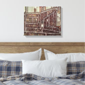 1649年からのデルフトのレプリカ市地図 キャンバスプリント (インサイチュ (寝室))