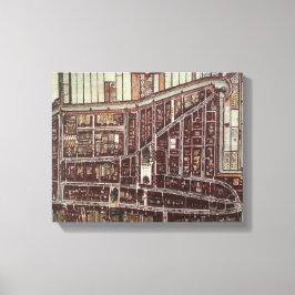 1649年からのデルフトのレプリカ市地図 キャンバスプリント