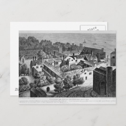 1649年頃のサザークのウィンチェスター・ハウス ポストカード (正面/裏面)