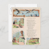 164.コウノトリとキツネと厩舎 ポストカード (正面/裏面)