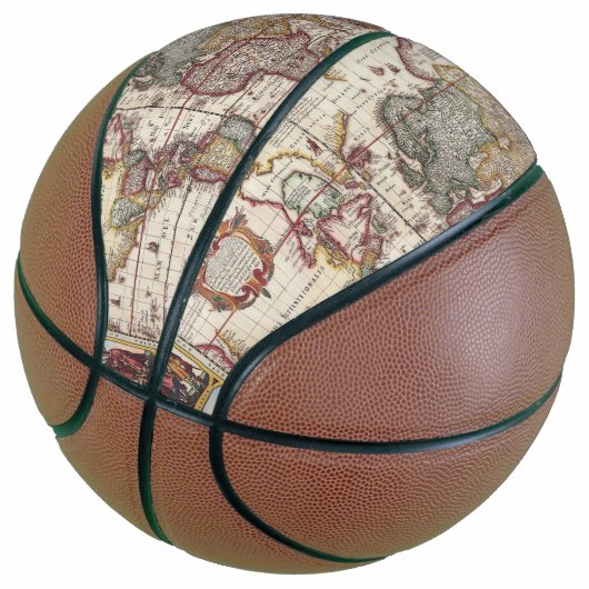 1652世界の地図ドンカー海アトラス世界地図 バスケットボール (アングル)