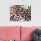 1652年からのロッテルダムのレプリカ市地図 キャンバスプリント (インサイチュ (リビング))