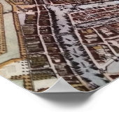 1652年からのロッテルダムのレプリカ市地図 ポスター (角)
