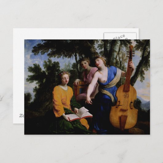 1652年~55年のムース・メルポメネ、エラト、ポリムニア ポストカード (正面/裏面)