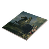 1653年馬上のスウェーデン(1626-89年)のクリスティーナ( タイル (側面)