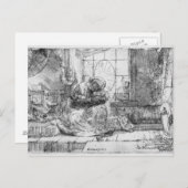 1654年、猫を飼った聖家 ポストカード (正面/裏面)