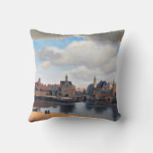 1659年～1660年、ヨハネス・フェルメール、デルフトの見解 クッション (裏面)