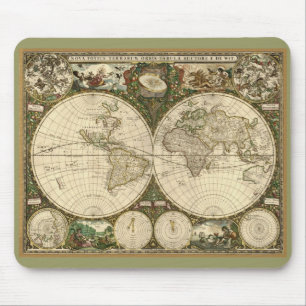1660フレデリック・ド・ウィット旧世界地図マウスパッド マウスパッド