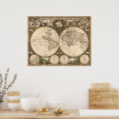 1660世界の地図 ポスター (キッチン)