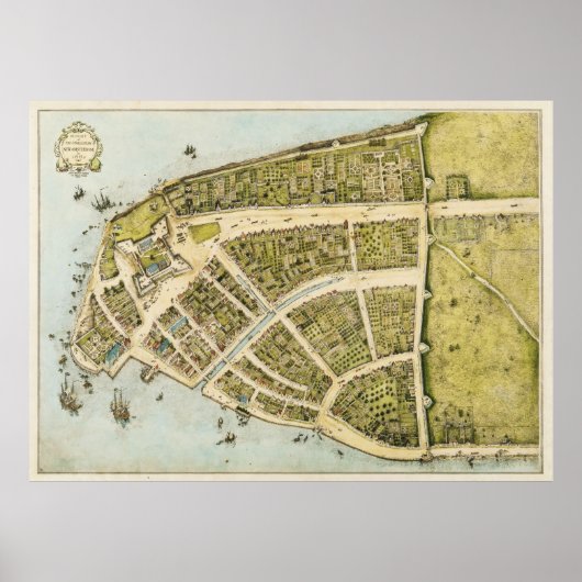 1660年のカステッロプランニューアムステルダムのリドラフト ポスター (正面)