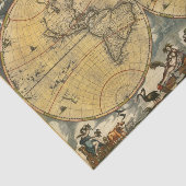 1664年 J. ブレウ 世界地図 アンティーク 薄葉紙 (詳細)