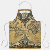 1664年 J. ブレウ 世界地図 エプロン (正面)