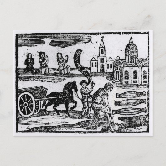 1665年の疫病で死んだ素晴らし者を引き出せ ポストカード (正面)