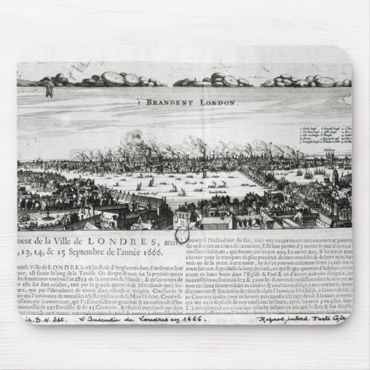1666年にロンドンの素晴らしい火 マウスパッド (正面)