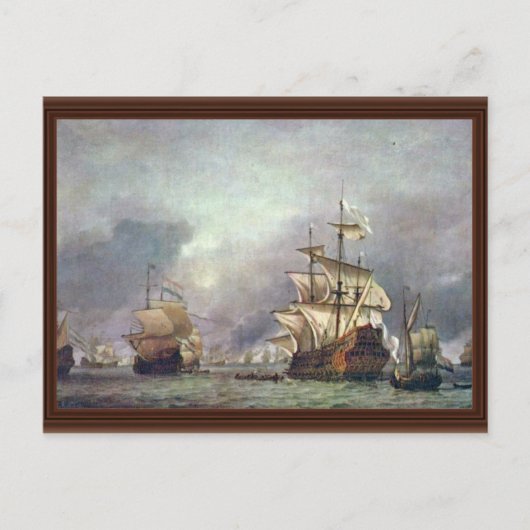 1666年の戦いの4日間が捕らえられた ポストカード (正面)