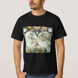 1666年、ピーテル・フーンスによるヴィンテージ・アンティークの古地図 Tシャツ