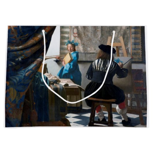 1666年~1667年絵画ヨハネス・フェルメールの芸術 ラージペーパーバッグ (正面)