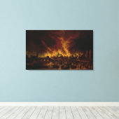 1666素晴らし年のロンドンの火災 キャンバスプリント (インサイチュ (ウッドフロア))