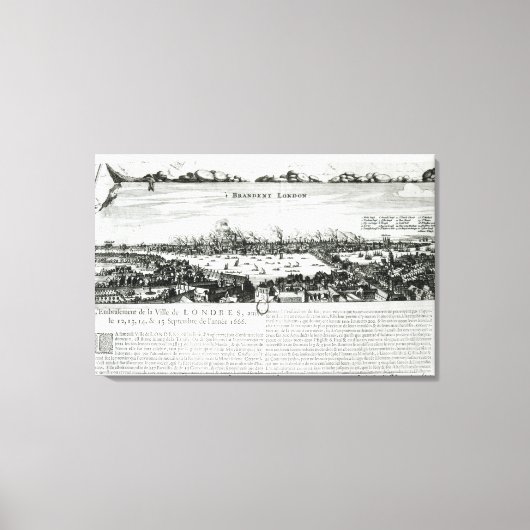 1666素晴らし年のロンドンの火災 キャンバスプリント (正面)