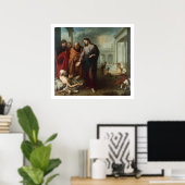 1667-70ベテスダのプールでキリスト(caの油) ポスター (ホームオフィス)