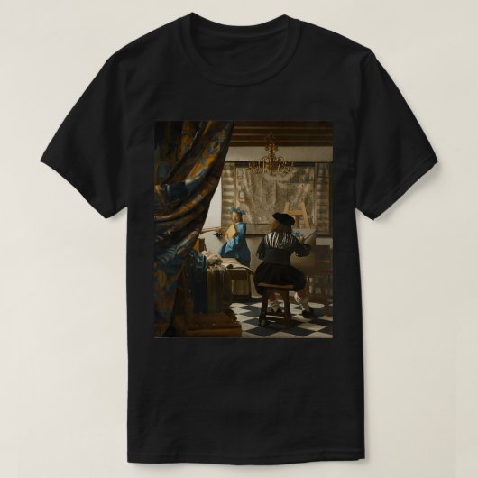1668年のヨハン絵画ズ・フェルメールの芸術 Tシャツ (デザイン正面)
