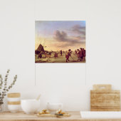 1668年ハーレム近郊の氷にゴルファー ポスター (キッチン)