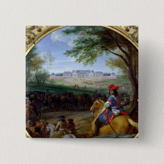 1669年にバーセイルズの宮殿の眺め 缶バッジ (正面)