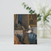 1670年に処女に着席した若い婦人 ポストカード (スタンド正面)