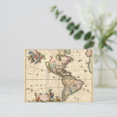 1670年アメリカ地図ポストカード ポストカード (スタンド正面)