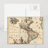 1670年アメリカ地図ポストカード ポストカード (正面/裏面)