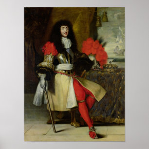 1670年後のルイ14世のつけられていたポートレート ポスター