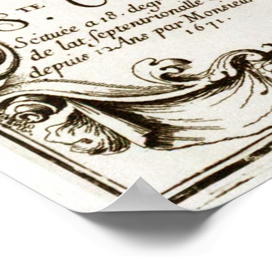 1671セントクロワヴァージン諸島デンマーク西インドの地図 ポスター (角)