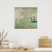 1681年クロード・アボット・ベルノーの初期アメリカの地図 ポスター (キッチン)