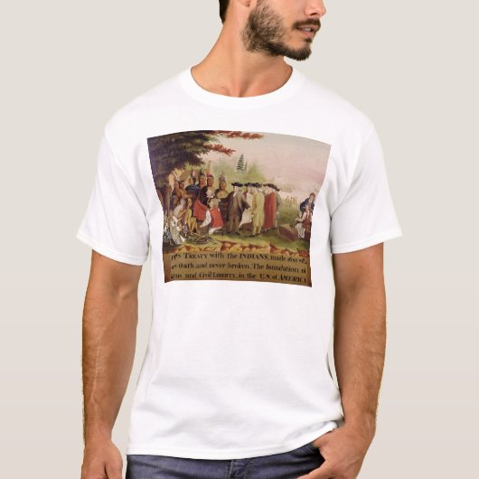 1682年、c.1840にインディアンとのPennの条約 Tシャツ (正面)