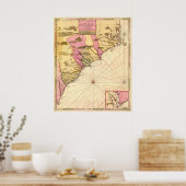 1683サウスカロライナの地図 ポスター (キッチン)