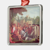 1683年にインディアンとのウィリアム・ペンの条約 メタルオーナメント (左)