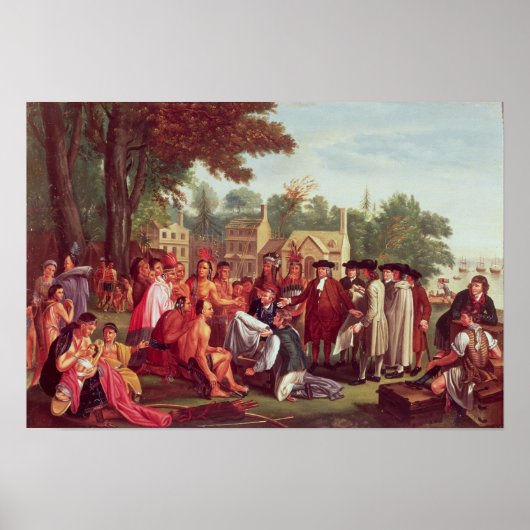 1683年のインディアンとのウィリアム・ペンの条約 ポスター (正面)